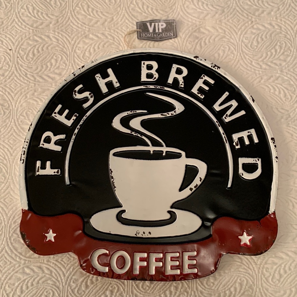 Vintage coffee sign wall decoration.